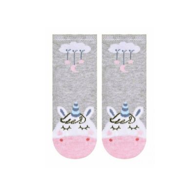 Шкарпетки дитячі котон 03-06 міс сірий-рожевий  138 Steven