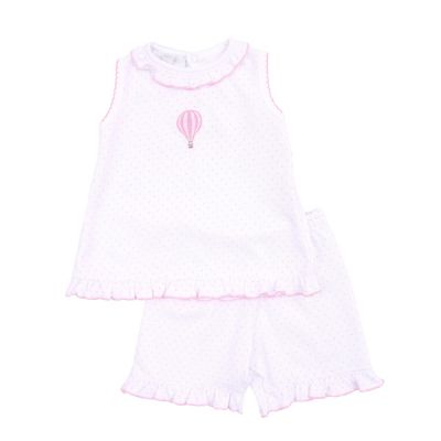 Пижама (майка,шорты) пима коттон 24 мес бело-розовый 694-18 Magnolia Baby