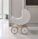 Іграшкова коляска деревяна з постіллю 3+ білий P02wh2 sabo concept